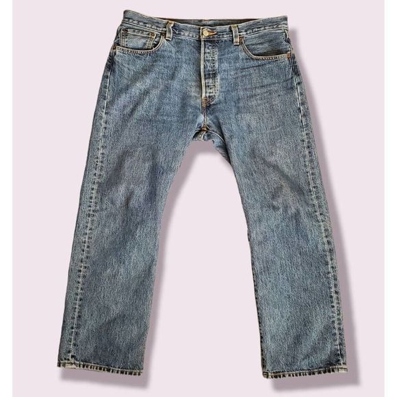 Levi's Other - Levis 501 Medium Wash Blue Denim 36x29 Jeans Pants Logo Button Fly 90s VTG | EUC